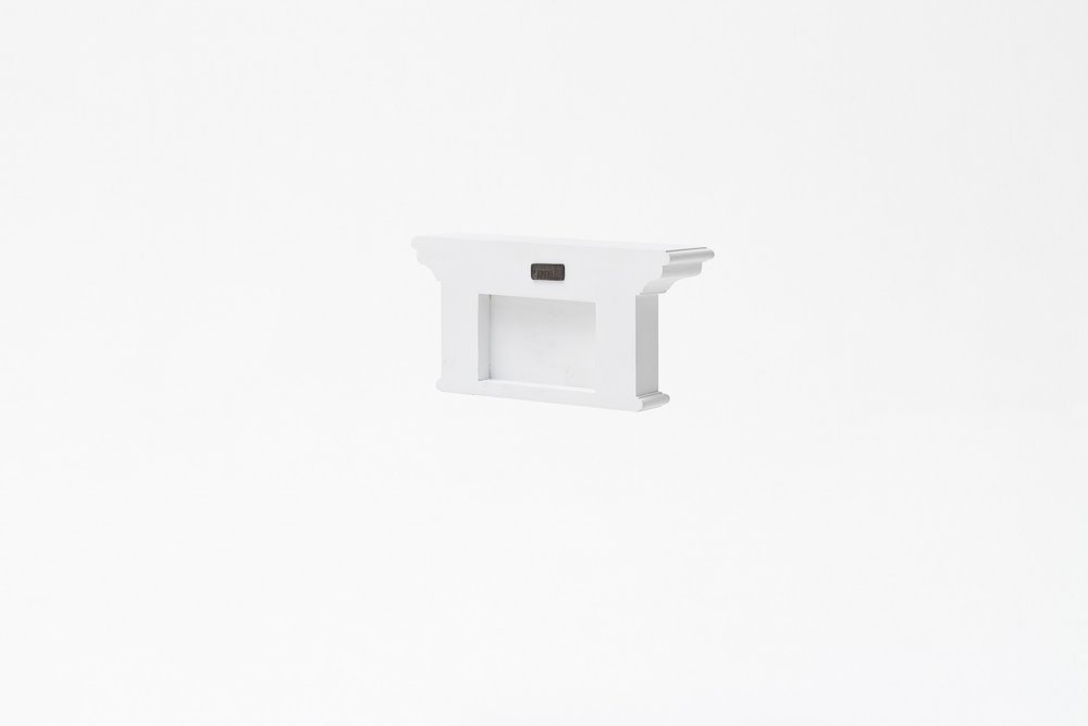 Classic White Two Hook Hanging Coat Rack on a white background