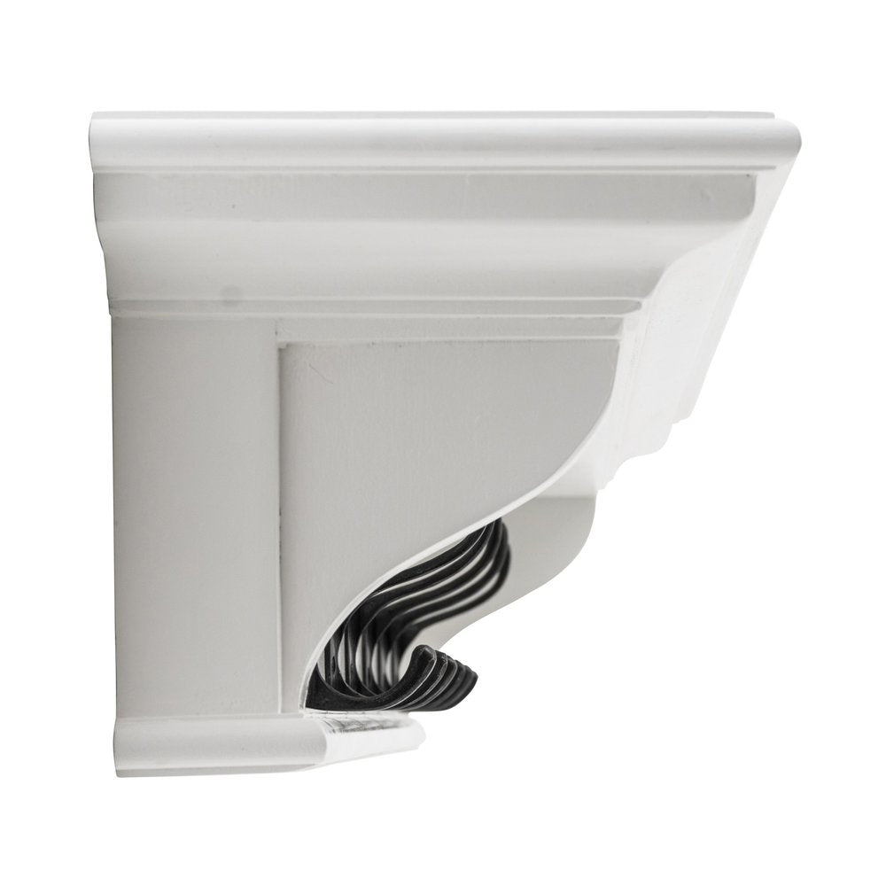 Classic White Wood Wide Six Hook Coat Rack on a white background