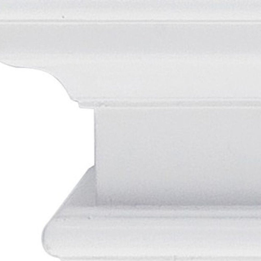 23" Classic White Floating Wall Shelf. Wall mounted shelve isolated on a plain white background, finished in white wood.