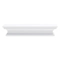 23" Classic White Floating Wall Shelf. Wall mounted shelve isolated on a plain white background, showing a white wood surface.