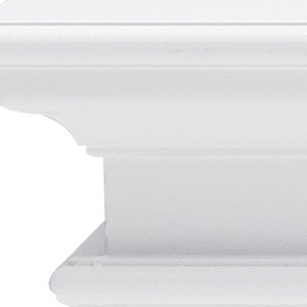 32" Classic White Floating Wall Shelf. Wall mounted shelve isolated on a plain white background, finished in white wood.