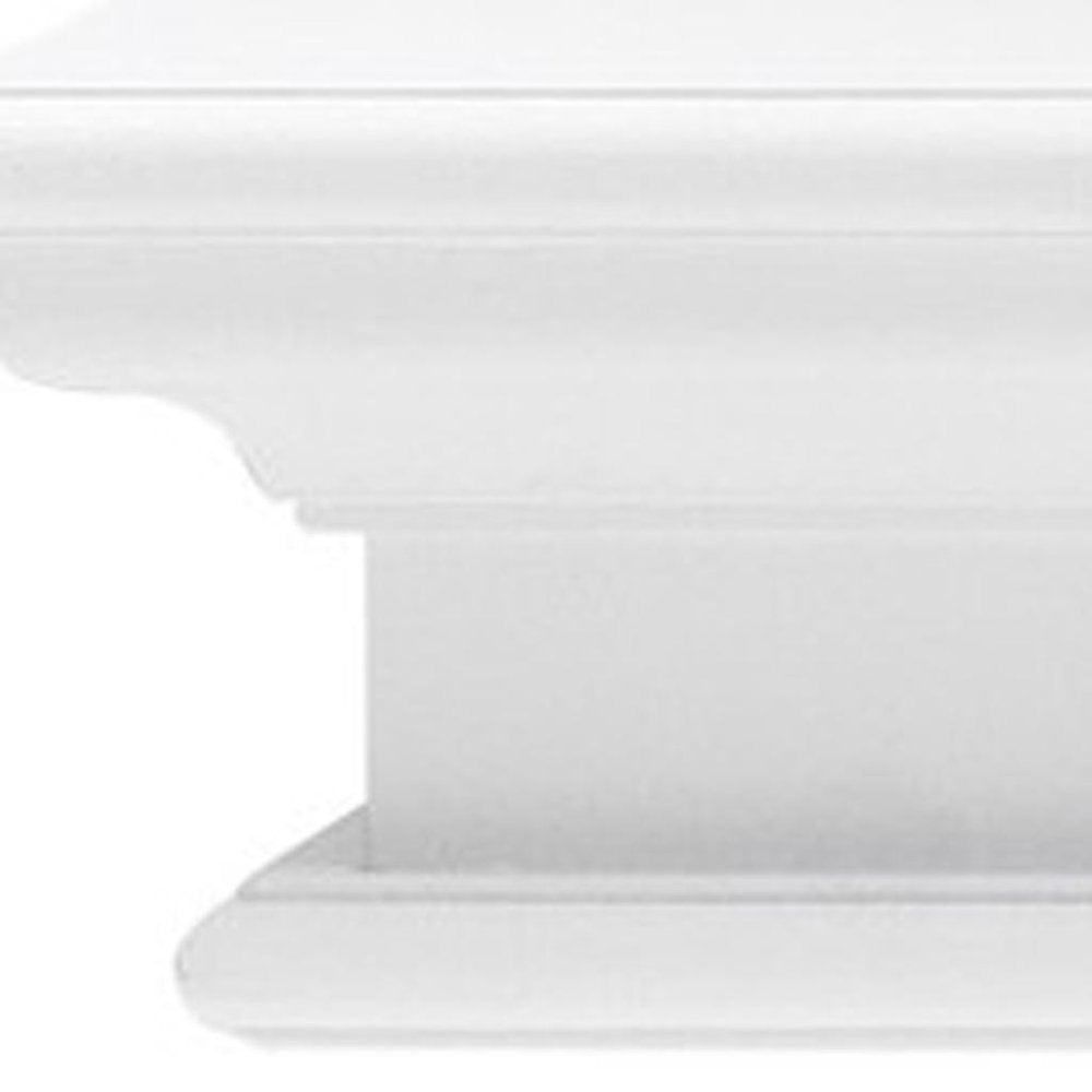 47" Classic White XL Floating Wall Shelf. Wall mounted shelve isolated on a plain white background, finished in white wood.
