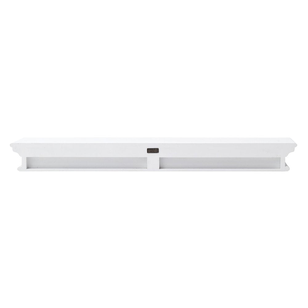 47" Classic White XL Floating Wall Shelf. Wall mounted shelve isolated on a plain white background, in a white wood finish.