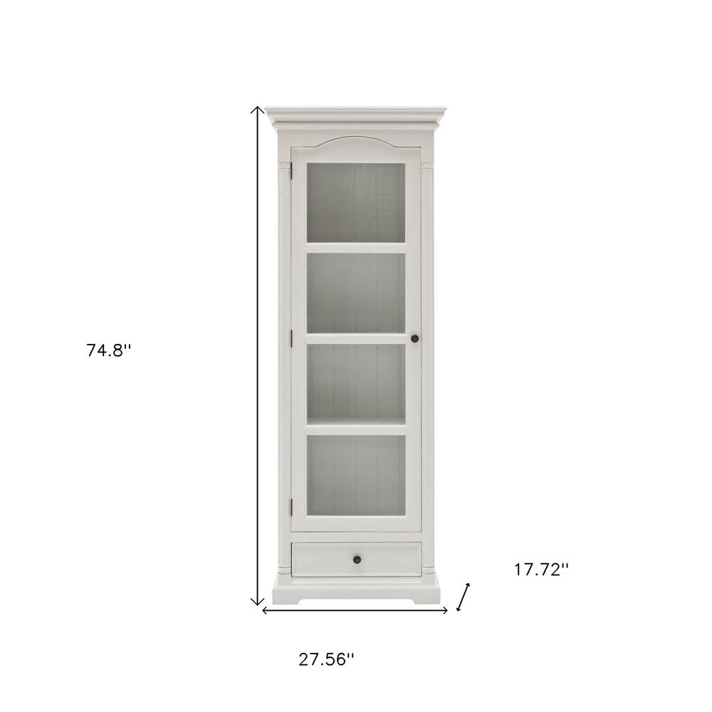 75" White Solid Wood Pantry Or Storage Closet on a white background
