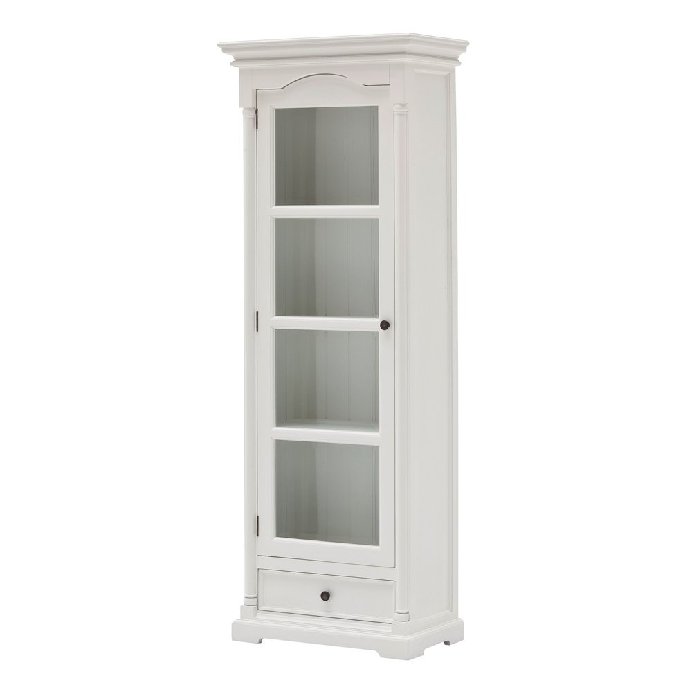 75" White Solid Wood Pantry Or Storage Closet on a white background