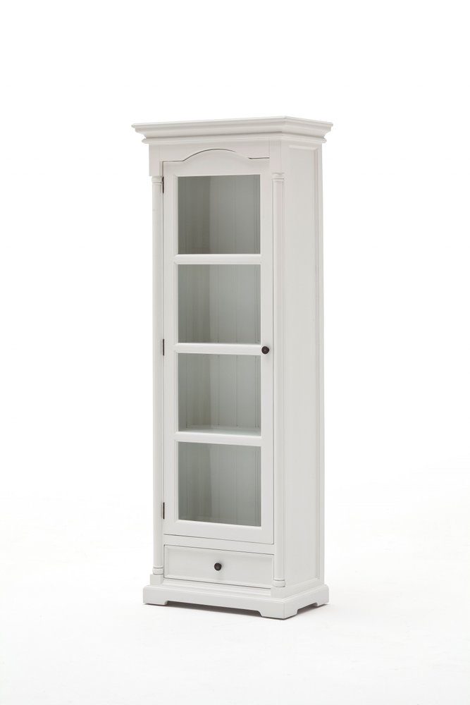 75" White Solid Wood Pantry Or Storage Closet on a white background