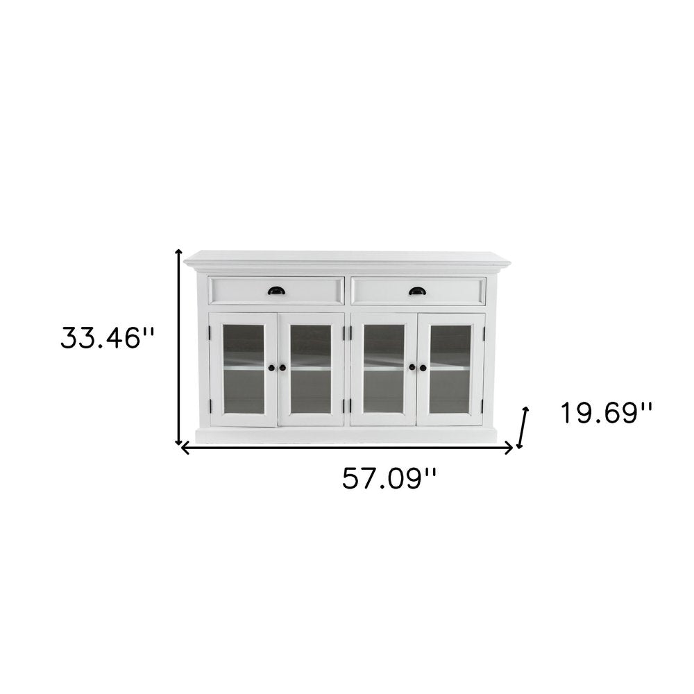 Classic White Small Buffet Table on a white background