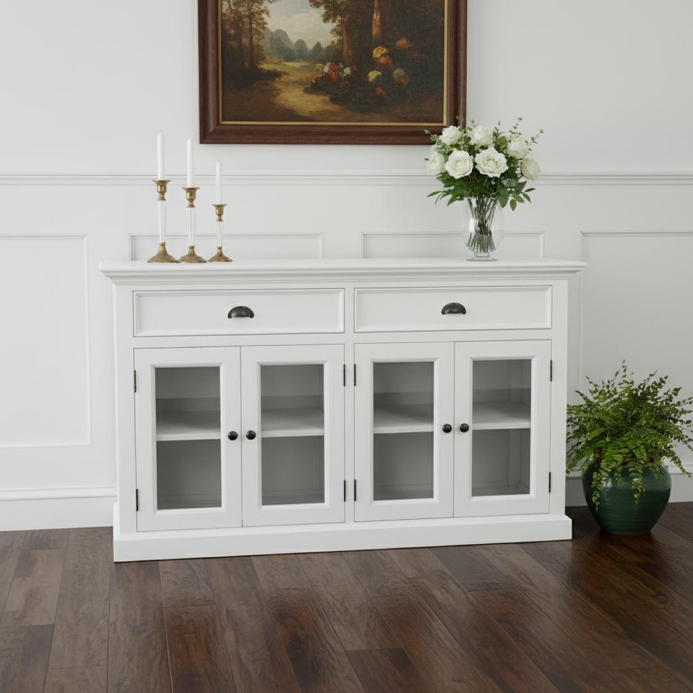 Classic White Small Buffet Table in a home interior