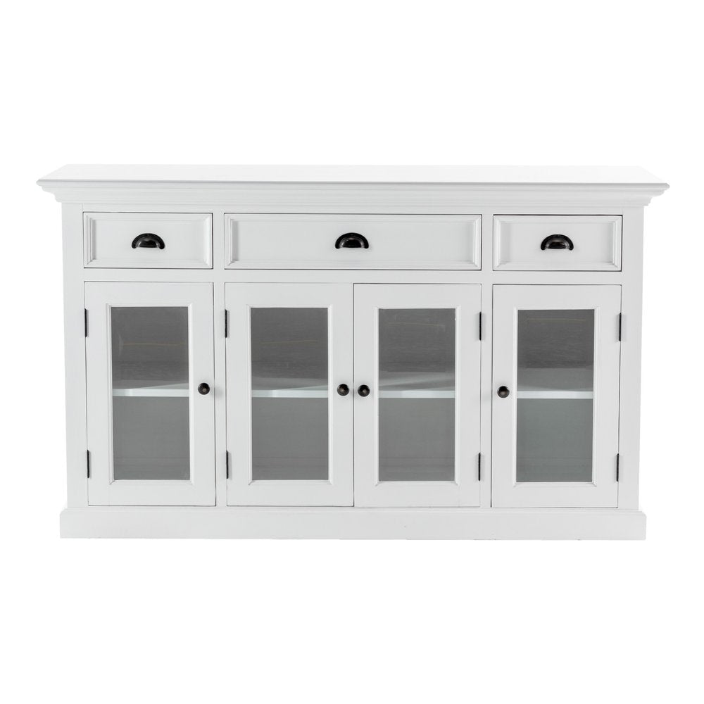 Modern Farmhouse White Buffet Server on a white background