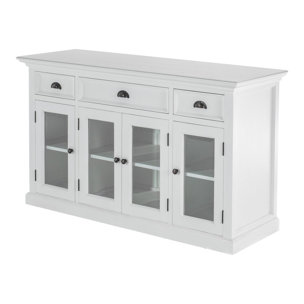 Modern Farmhouse White Buffet Server on a white background