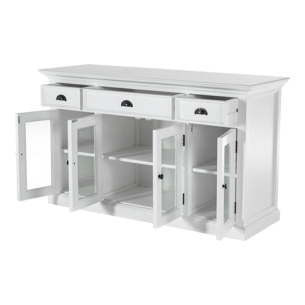 Modern Farmhouse White Buffet Server on a white background