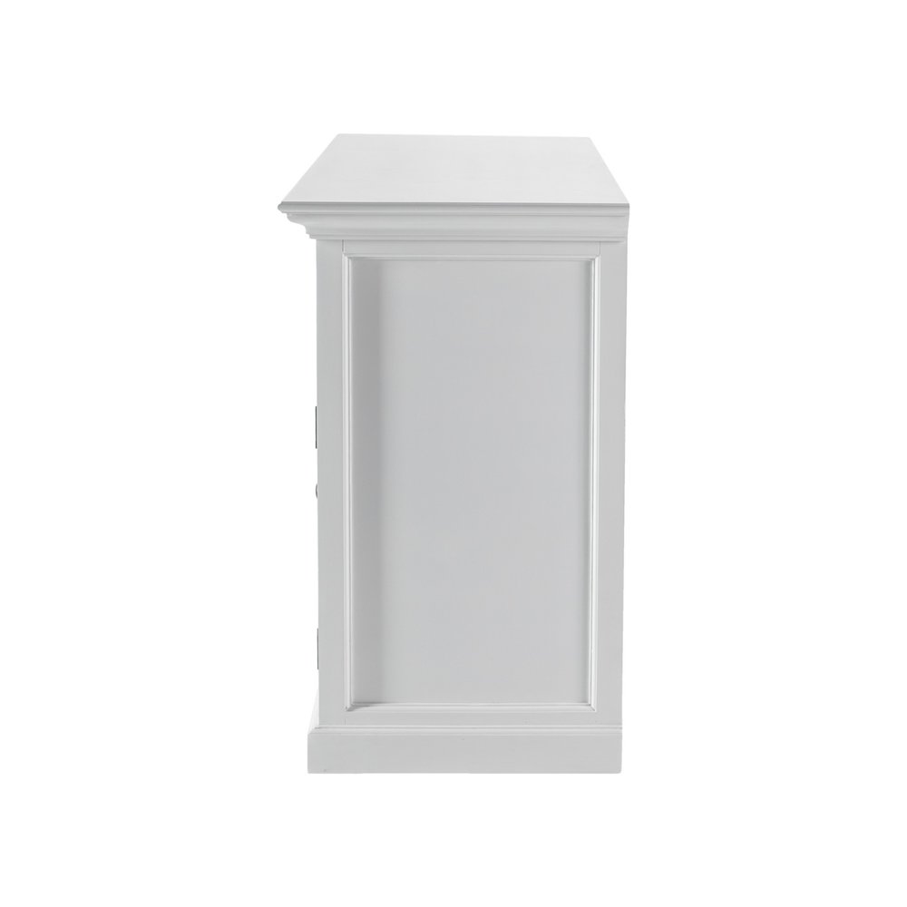 Modern Farmhouse White Buffet Server on a white background