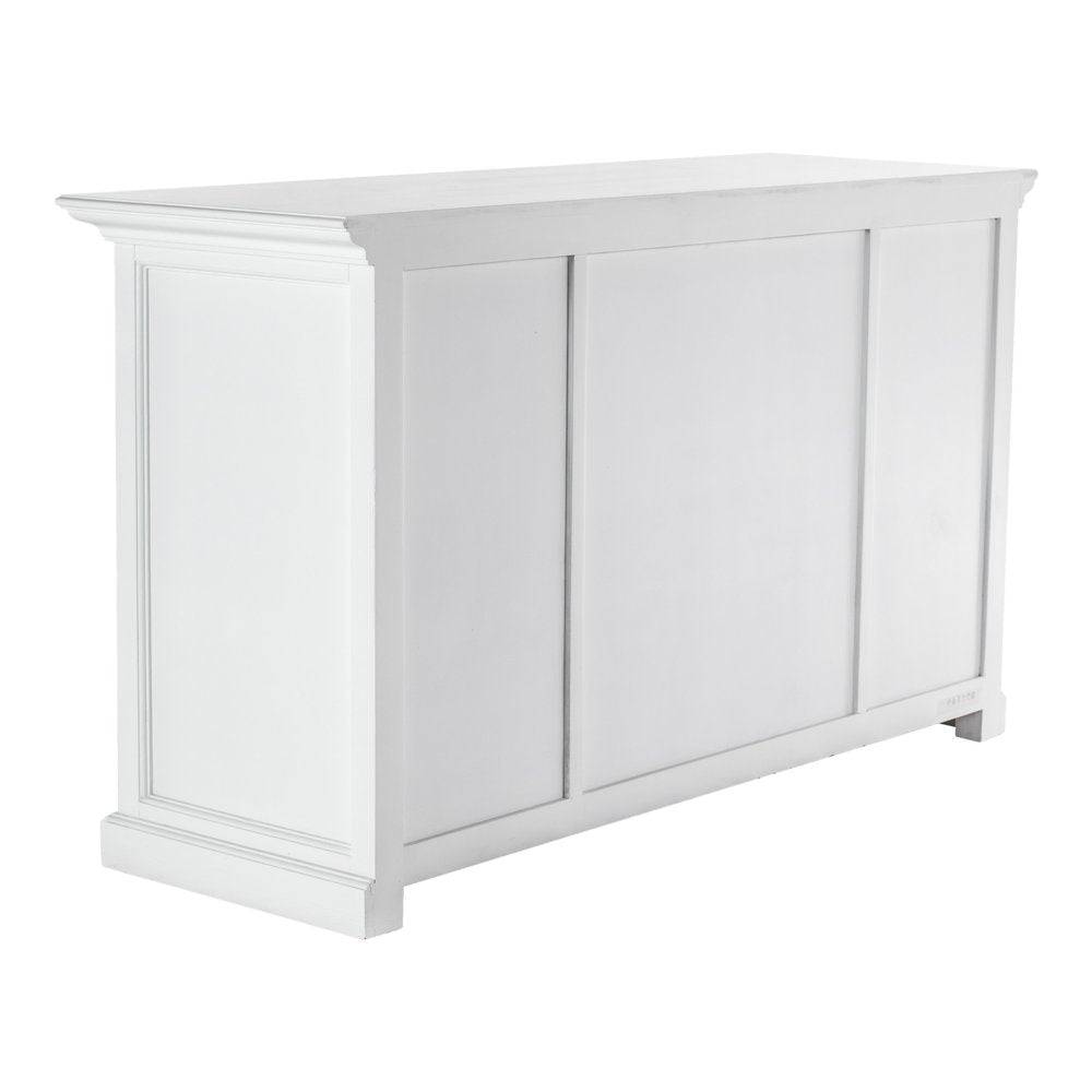 Modern Farmhouse White Buffet Server on a white background