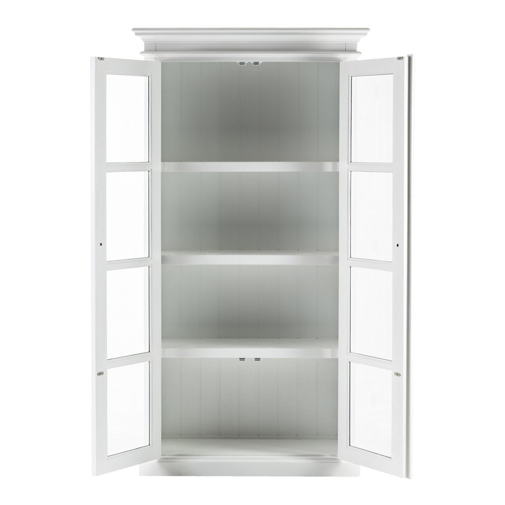 39" White Solid Wood Accent Cabinet With Two Doors
