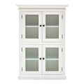 Classic White Two Level Storage Cabinet on a white background