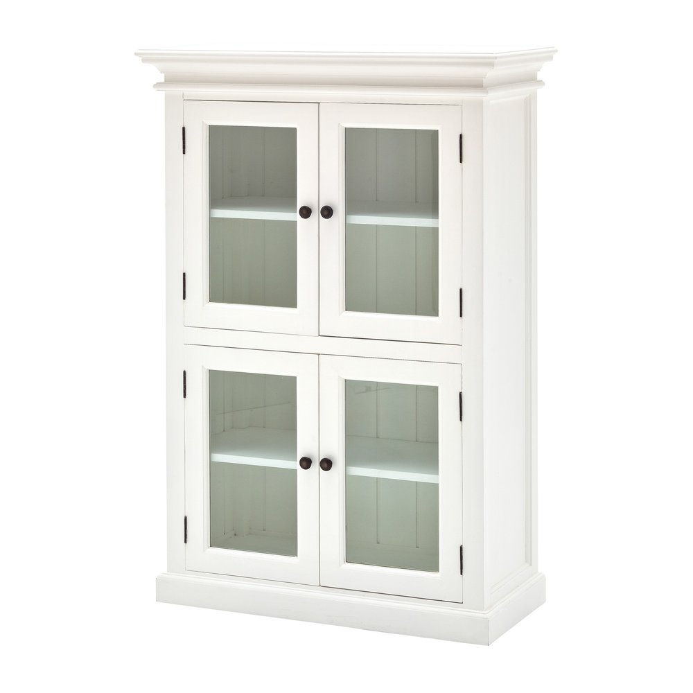 Classic White Two Level Storage Cabinet on a white background