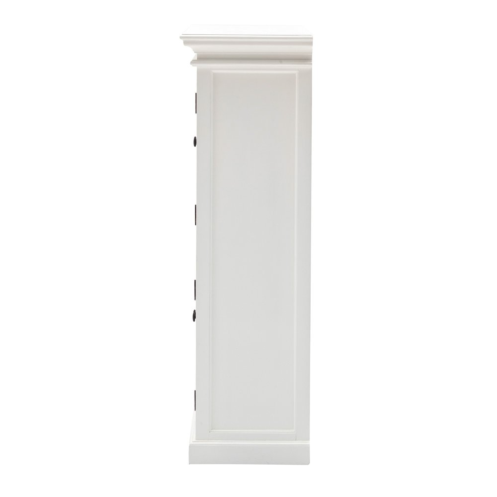 Classic White Two Level Storage Cabinet on a white background