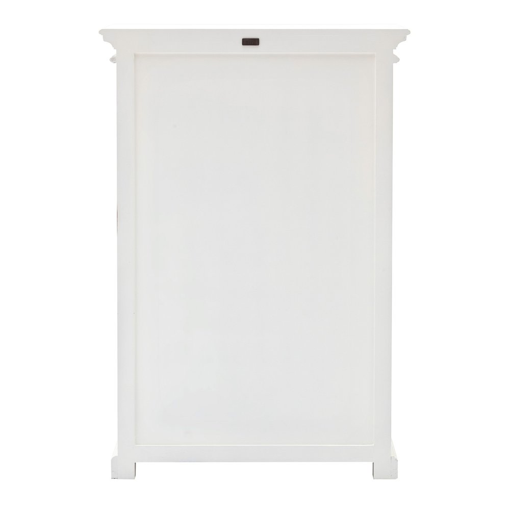Classic White Two Level Storage Cabinet on a white background