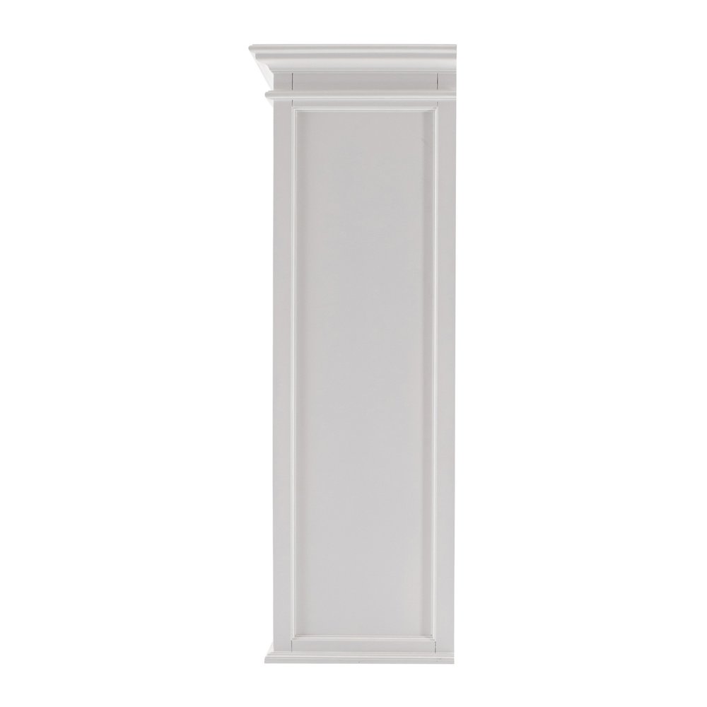 71" White Dining Hutch With Twelve Shelves And Three Drawers on a white background