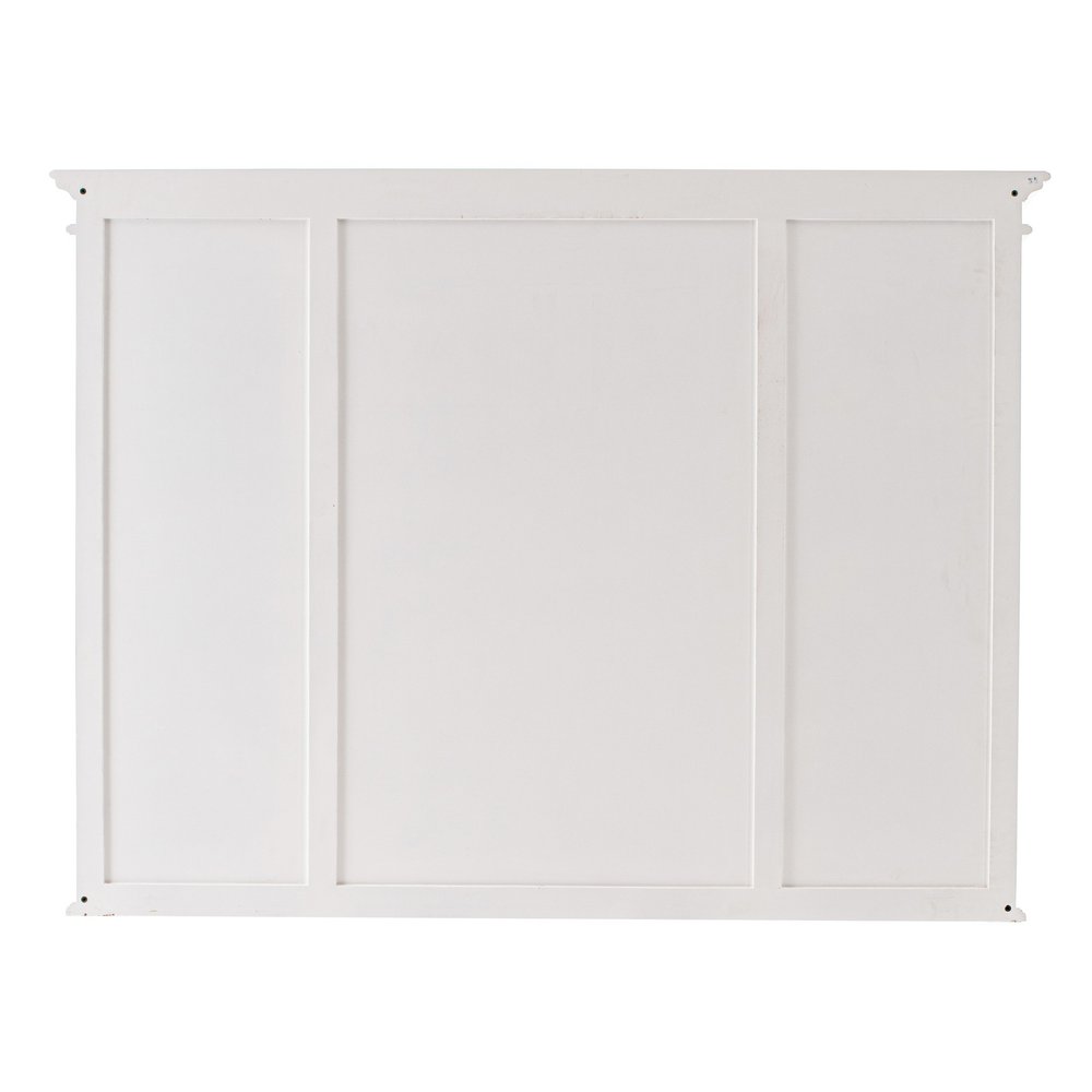 71" White Dining Hutch With Twelve Shelves And Three Drawers on a white background