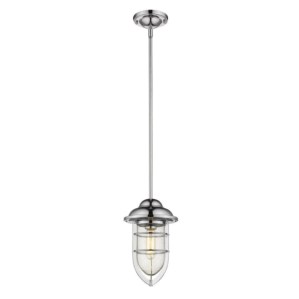 Silver Teardrop Shape Pendant Light on a white background