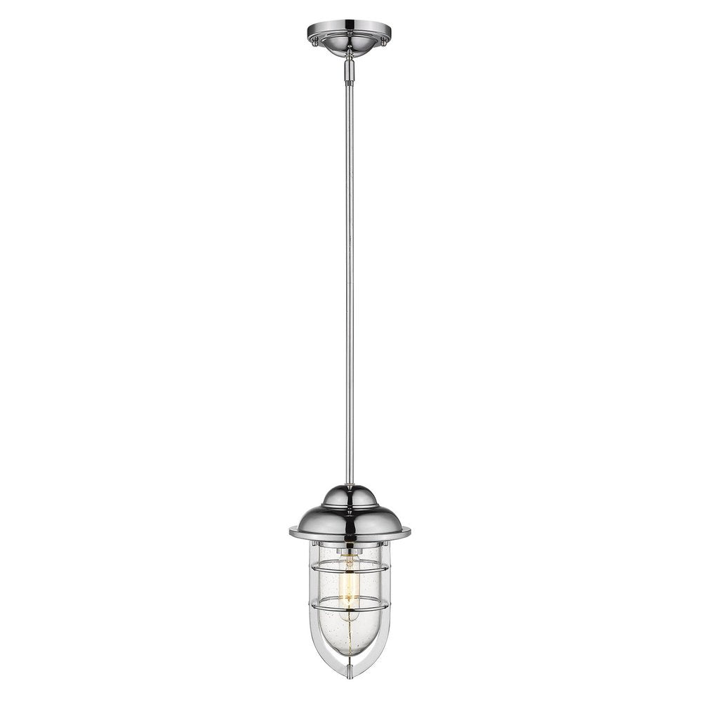 Silver Teardrop Shape Pendant Light on a white background