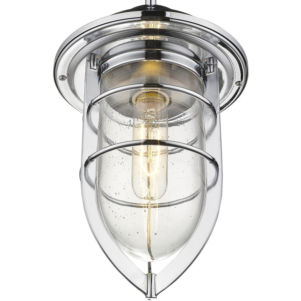 Silver Teardrop Shape Pendant Light on a white background