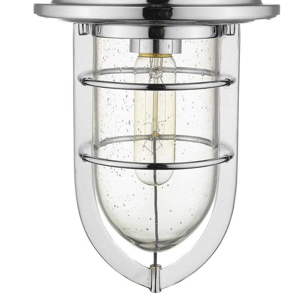Silver Teardrop Shape Pendant Light on a white background