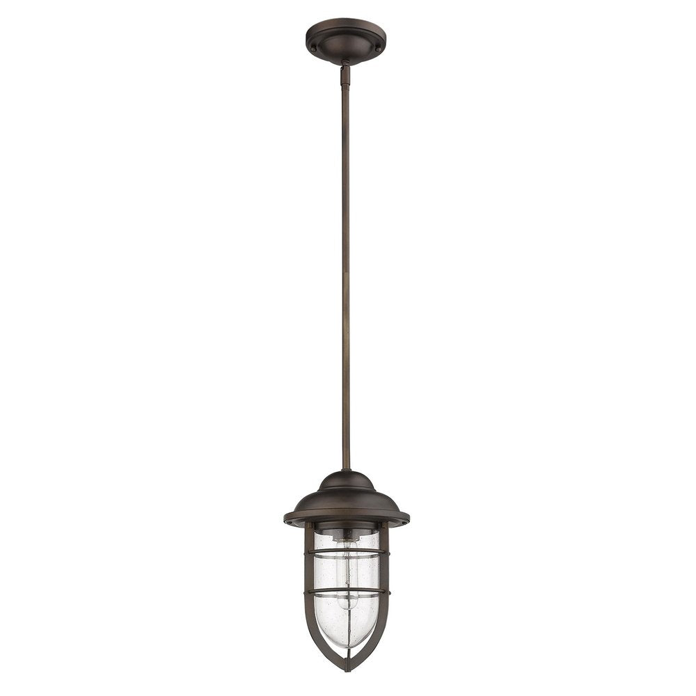 Antique Bronze Teardrop Shape Pendant Light on a white background