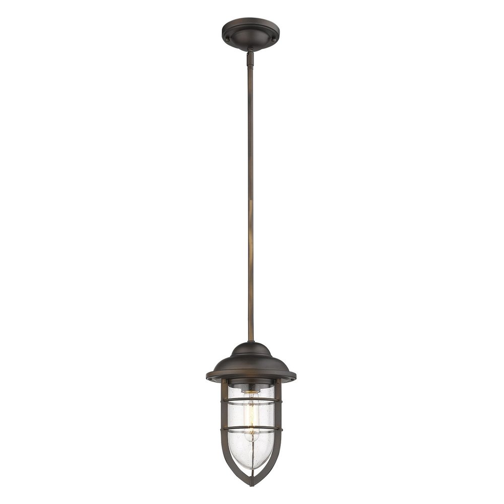Antique Bronze Teardrop Shape Pendant Light on a white background
