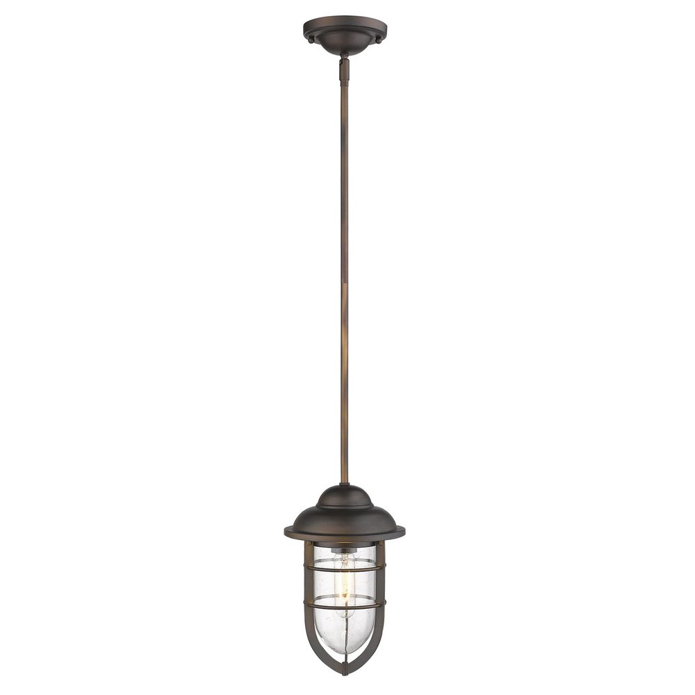Antique Bronze Teardrop Shape Pendant Light on a white background