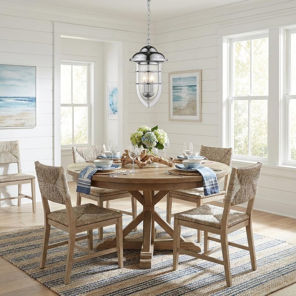 Dylan 3-Light Chrome Hanging Lantern in a home interior
