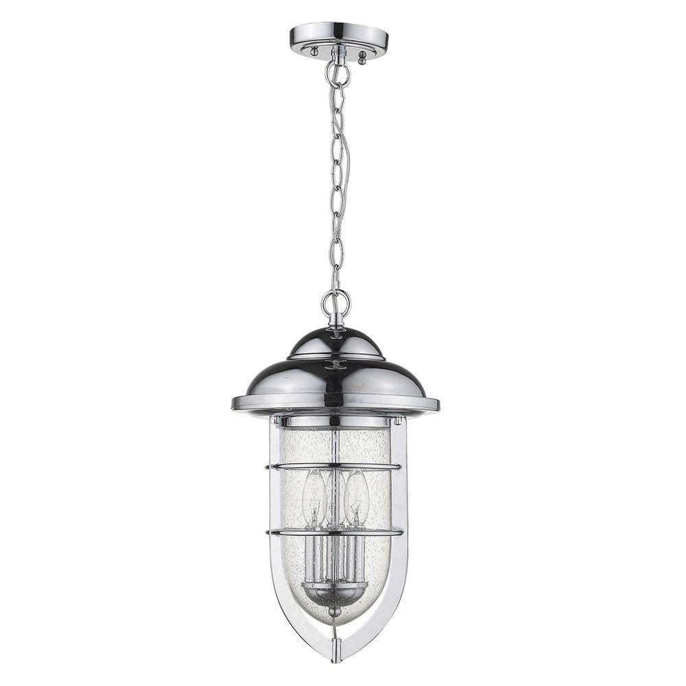 Dylan 3-Light Chrome Hanging Lantern on a white background