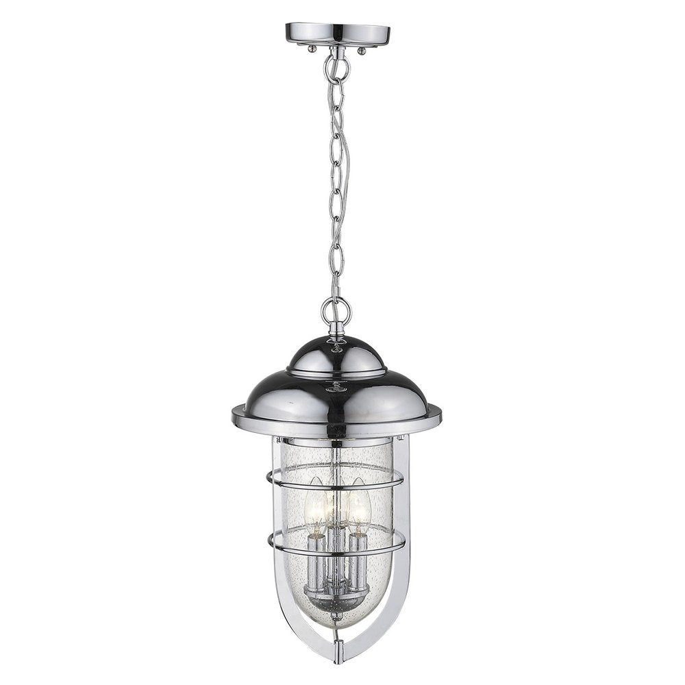 Dylan 3-Light Chrome Hanging Lantern on a white background