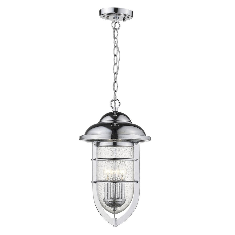 Dylan 3-Light Chrome Hanging Lantern on a white background