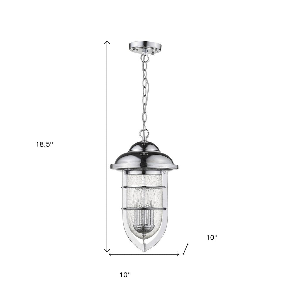 Dylan 3-Light Chrome Hanging Lantern on a white background
