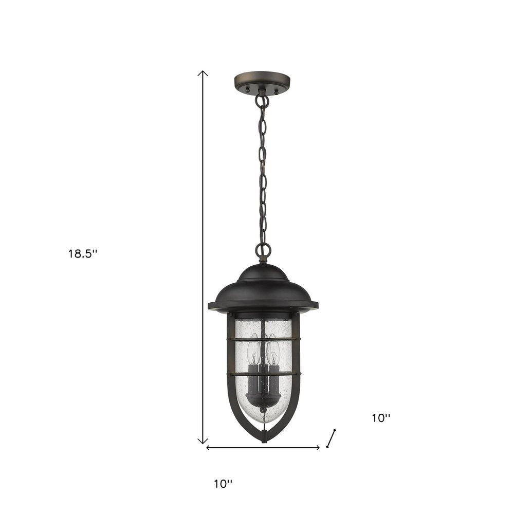 Dylan 3-Light Oil-Rubbed Bronze Hanging Lantern on a white background