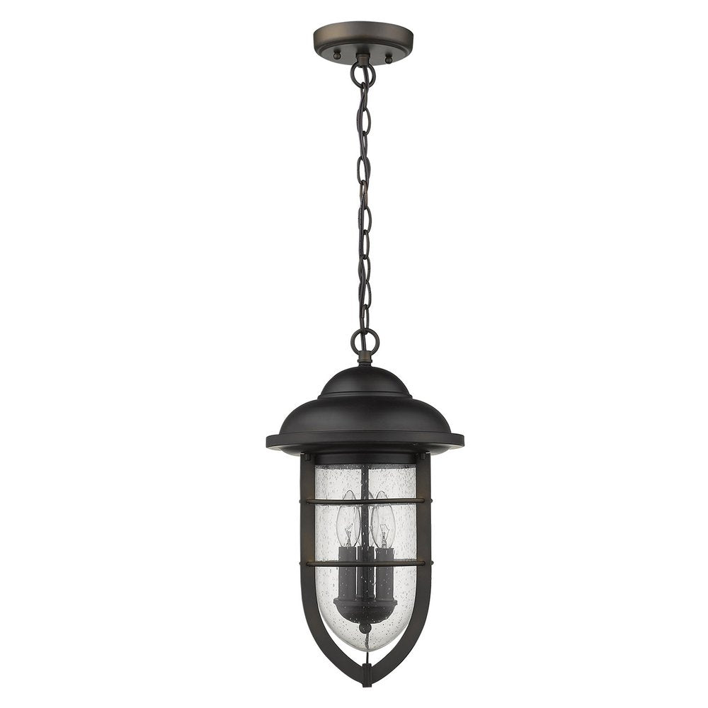 Dylan 3-Light Oil-Rubbed Bronze Hanging Lantern on a white background