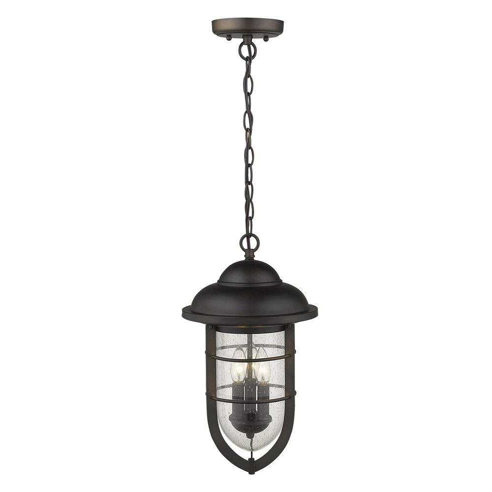 Dylan 3-Light Oil-Rubbed Bronze Hanging Lantern on a white background
