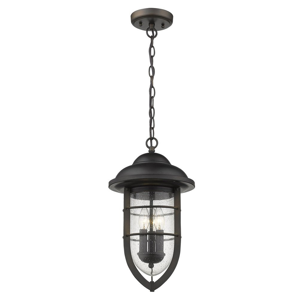 Dylan 3-Light Oil-Rubbed Bronze Hanging Lantern on a white background