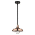 Shiny Copper Shallow Plate Adjustable Pendant Light on a white background