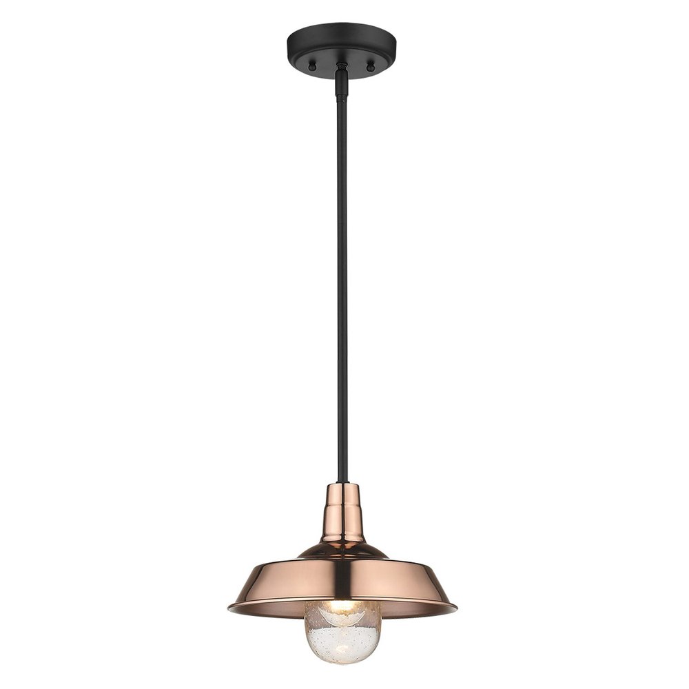 Shiny Copper Shallow Plate Adjustable Pendant Light on a white background