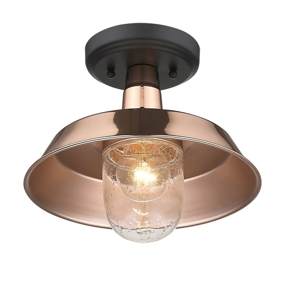 Shiny Copper Shallow Plate Adjustable Pendant Light on a white background