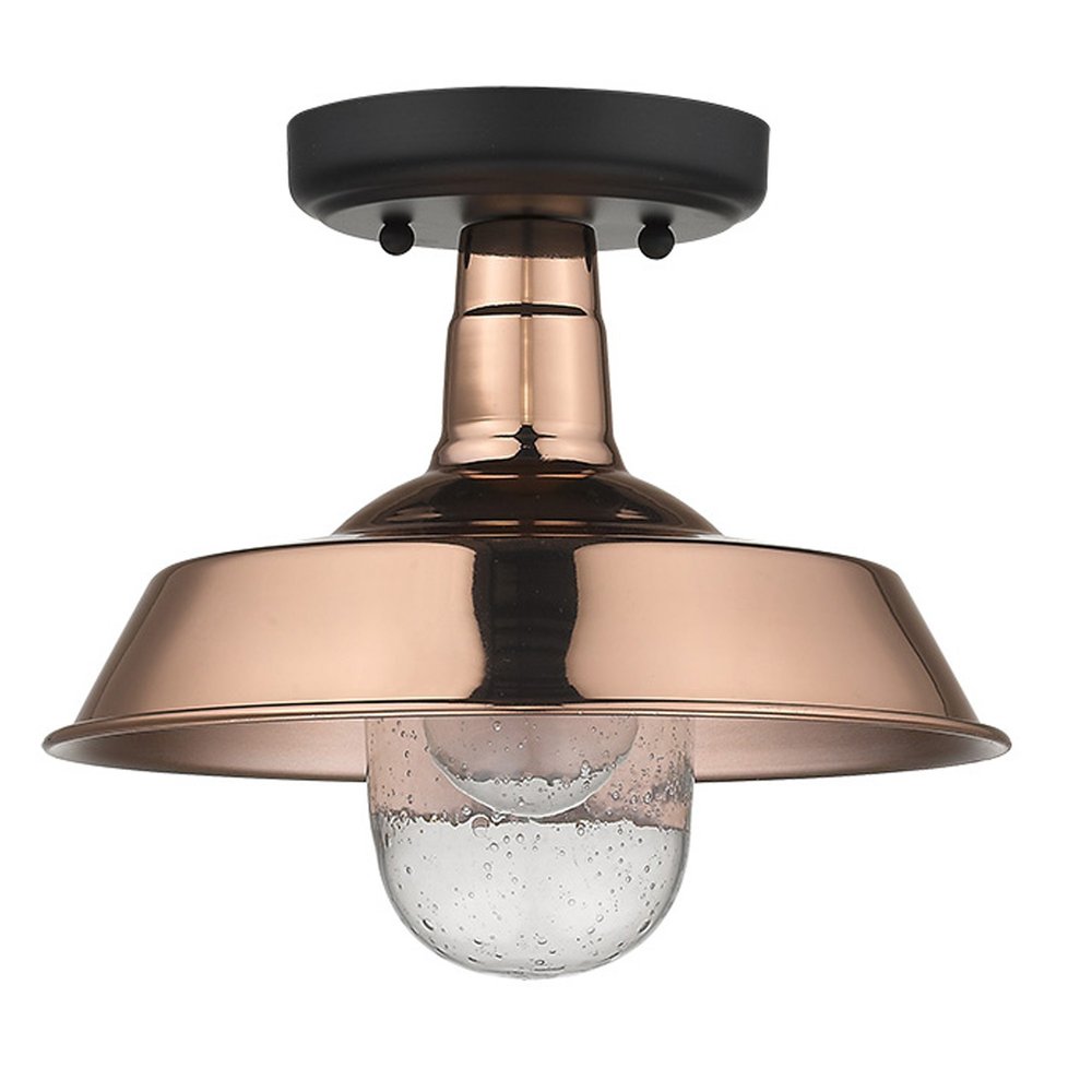 Shiny Copper Shallow Plate Adjustable Pendant Light on a white background