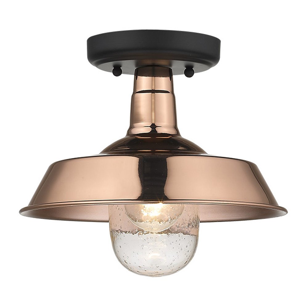 Shiny Copper Shallow Plate Adjustable Pendant Light on a white background