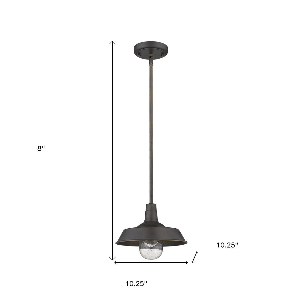 Antique Bronze Shallow Plate Adjustable Pendant Light on a white background