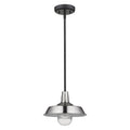 Silver Shallow Plate Adjustable Pendant Light on a white background