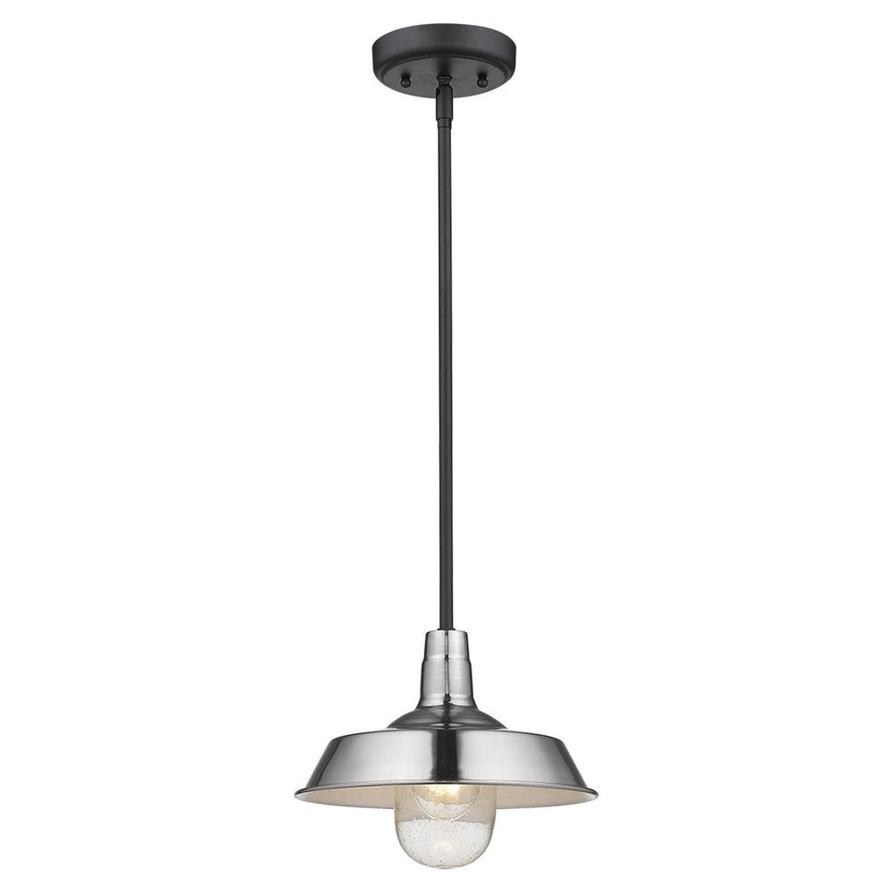 Silver Shallow Plate Adjustable Pendant Light on a white background