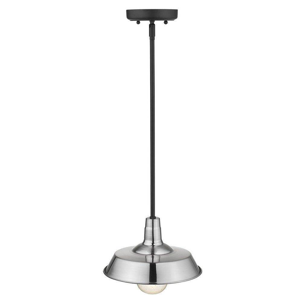 Silver Shallow Plate Adjustable Pendant Light on a white background