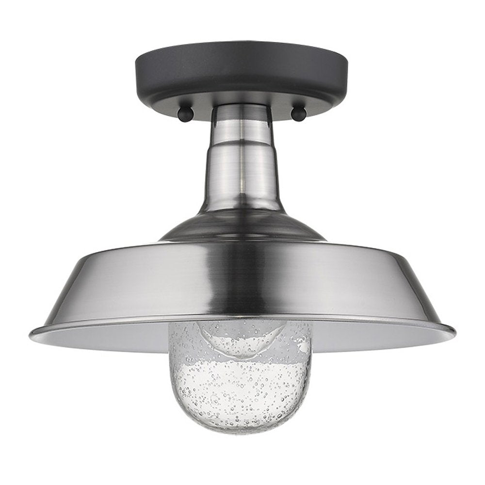 Silver Shallow Plate Adjustable Pendant Light on a white background